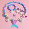 Sweet Style Necklace Bracelet Earrings Set Beaded Pendant Princess Jewelry Set  for Children