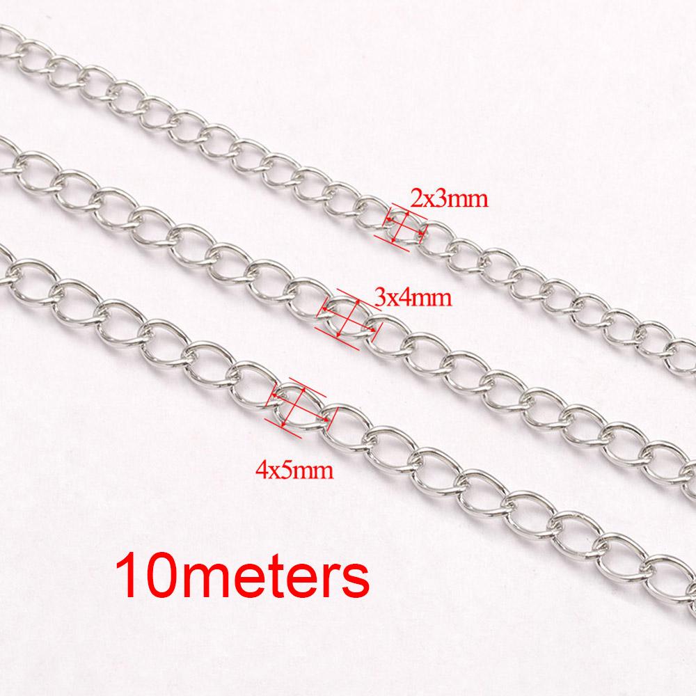 10meters/roll Stainless Steel Chains 2/3/5mm Gold Necklace Chains For Bracelet Extension Chain DIY Jewelry Components No Fade