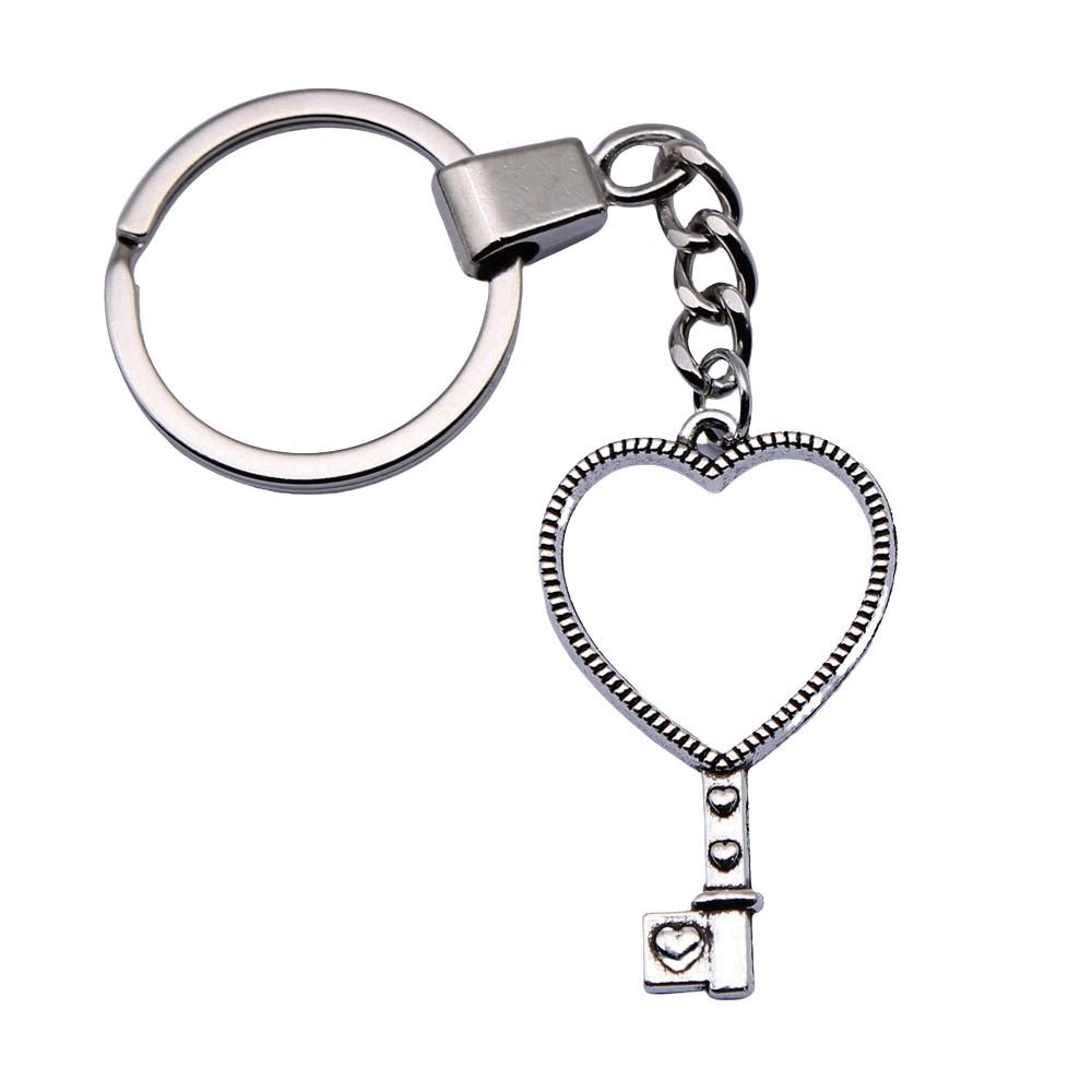 Minimalist Tags Heart Keychain Text Love Theme Key Ring 30mm Ring