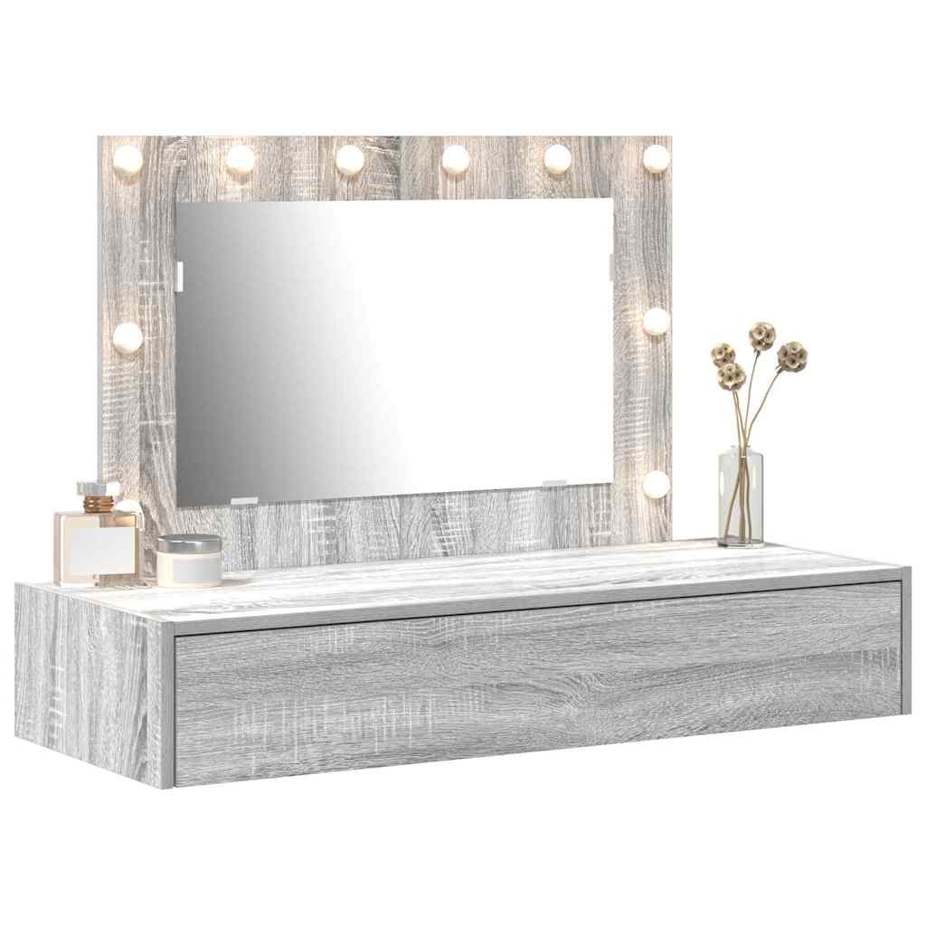 Makeup Table with Drawers Gray 100 x 40 x 70 cm Engineered Wood