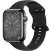 Silicone Strap for Apple Watch 1/2/3/4/5/6/7/8/9/10/11/SE Ultra 1/2/3 42/44/45/46/49mm, Leopard, Black