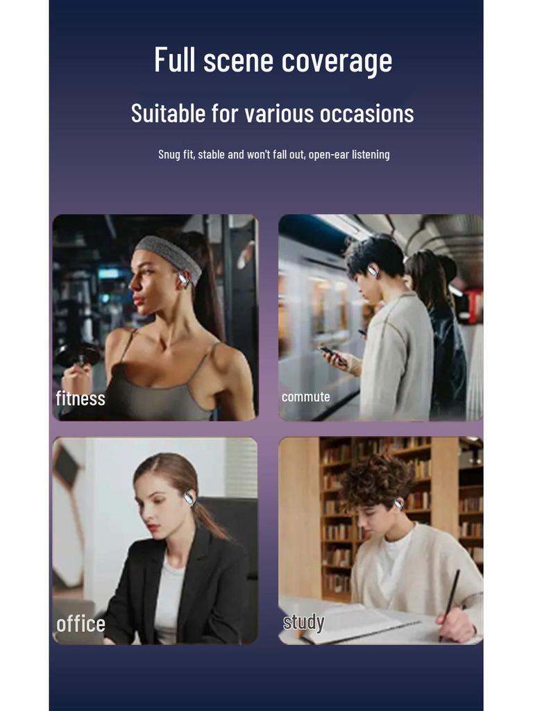 26 Open/In-Ear TWS True Wireless AI Translation Bluetooth Noise-Cancelling Earphones for Sports