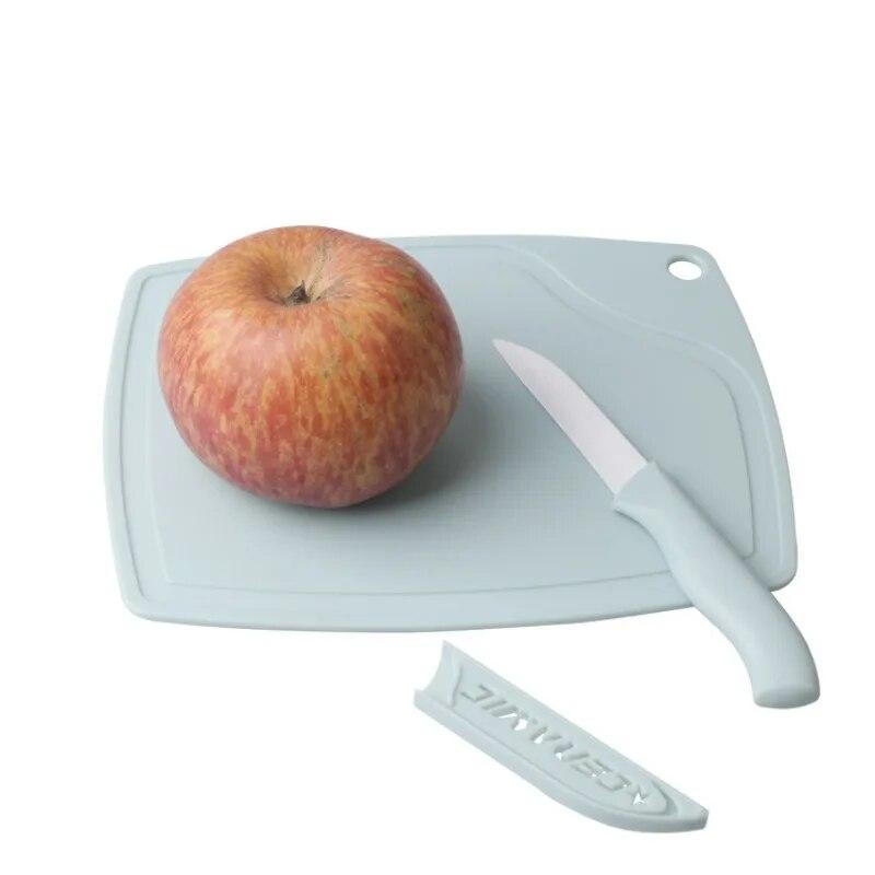 

Керамический набор фруктовых ножей, скандинавский цвет, строгальный станок для нарезки дыни, пластиковая разделочная доска, набор из 3 предметов, кухонные аксессуары 6.5inch синий