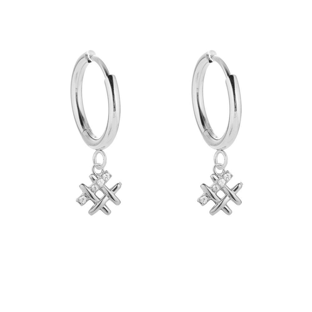 925 Sterling Silver Commuter Versatile Earrings 18K Gold Zircon Earrings Clover Sun Pendant Ear Buckles