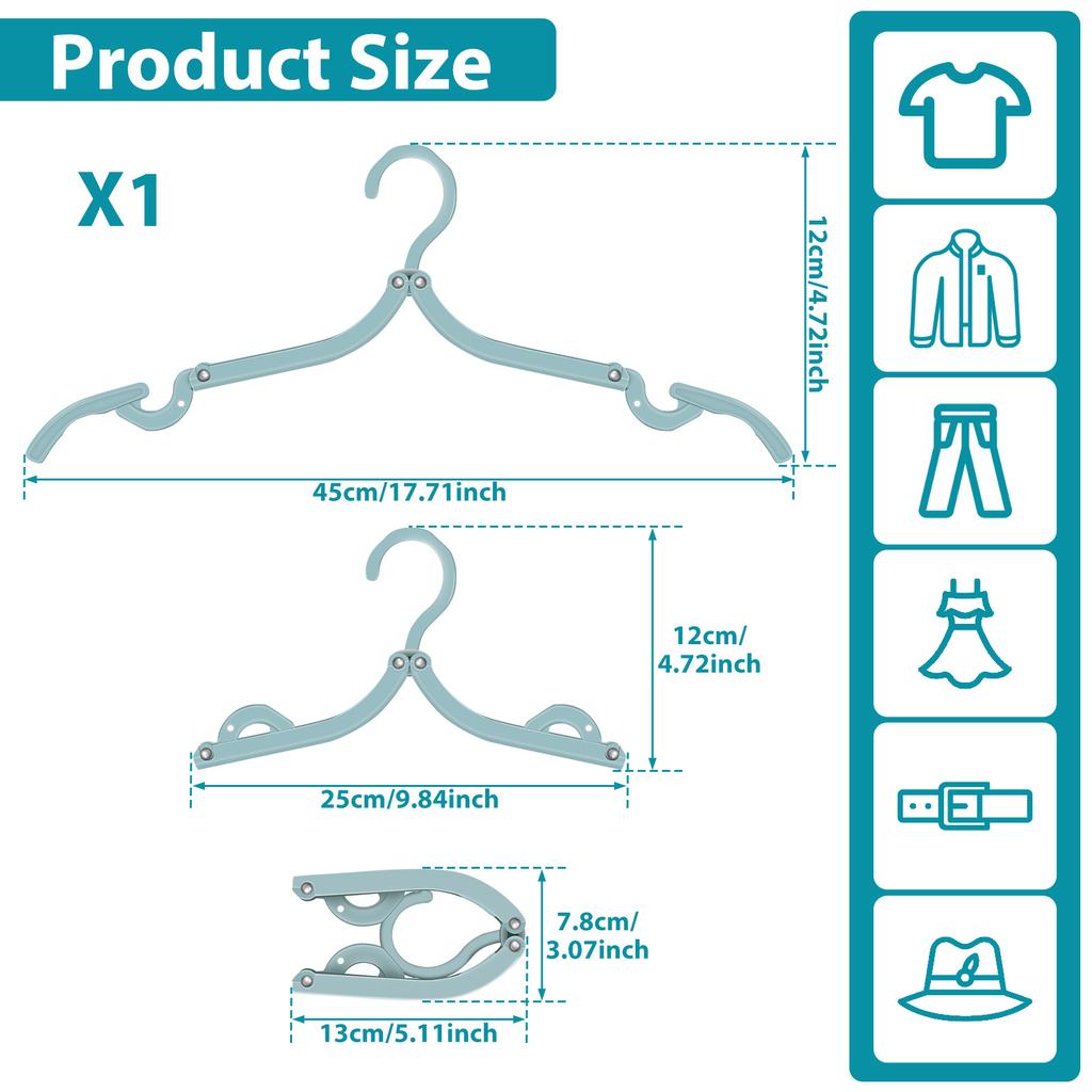 1/20Pcs Travel Hangers Lightweight Portable Clothes Hangers with Non-Slip Grooves Space Saving Foldable Clothes Hanger Plastic