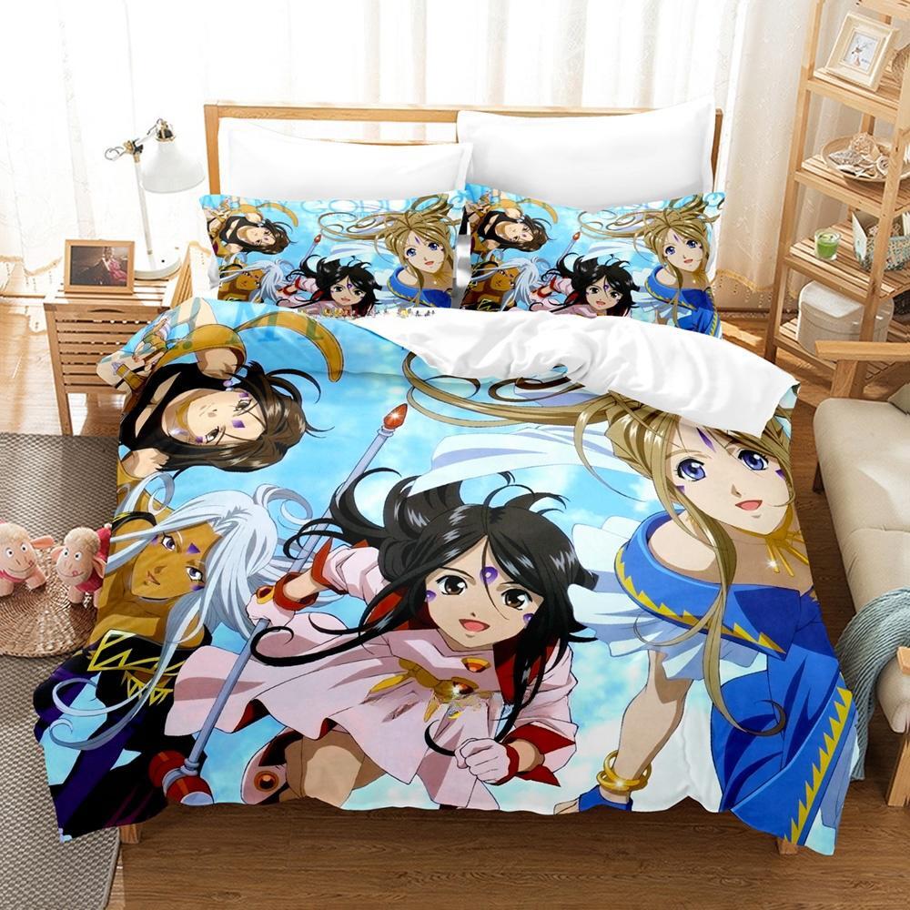 3d-tryck Anime Oh My Goddess Sängkläder Set Enkelt Twin Full Queen King Size Sängset Vuxen Barn Sovrum Påslakanset Hemtextil