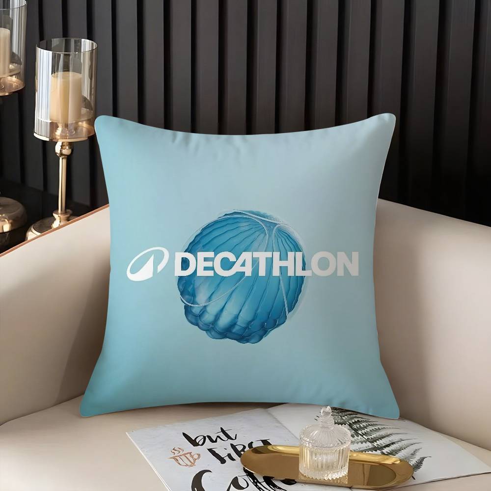 Pillow Case Classic D-DecathlonS Home Dorm Chair Back Short Plush Double-sided Printing Office Nap Time Cushion Cover
