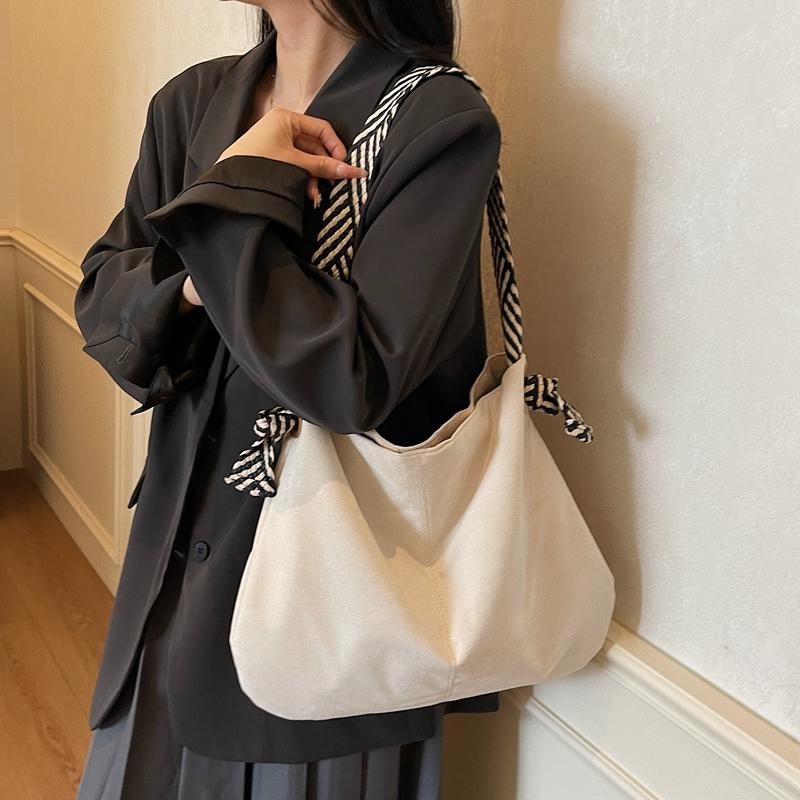 Suede Tote Bag Work Commuter Shoulder Bag Women's Large Capacity Underarm Bag