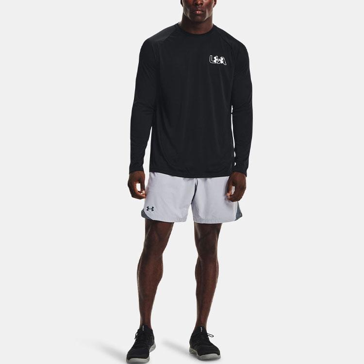 Under Armour Casual Breathable Training Long Sleeve T-Shirt Men Tops Black 1366783-001