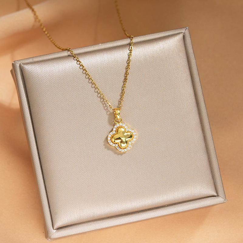 Light Luxury Copper-Inlaid Diamond Necklace for Women – Exquisite INS-Style Clavicle Chain
