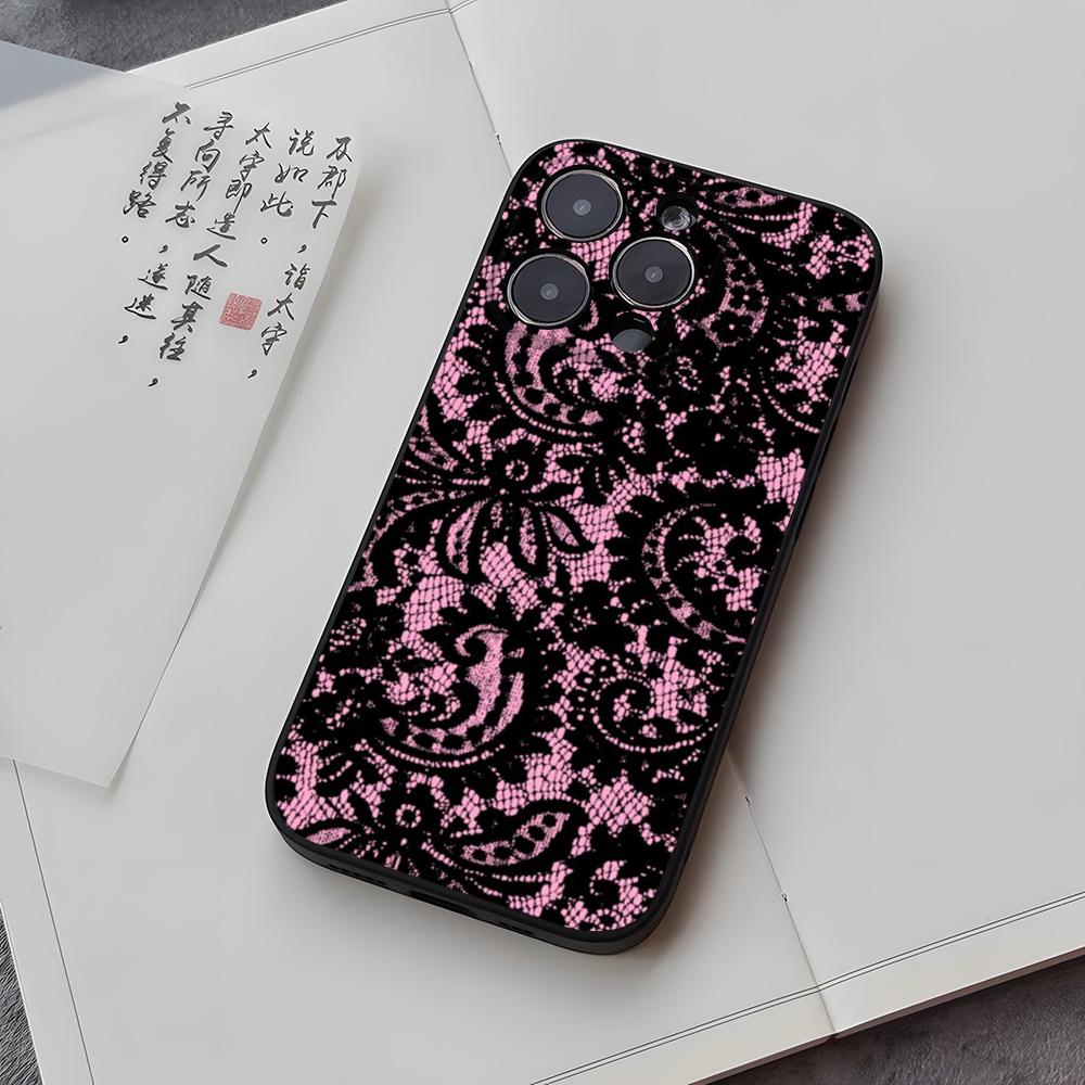 

Black Lace Print New Hot Phone Case Funda For Iphone 17 14 13 16 11 15ProMax 12 Pro Max Mini Xr Plus Covers iPhone 15 Plus