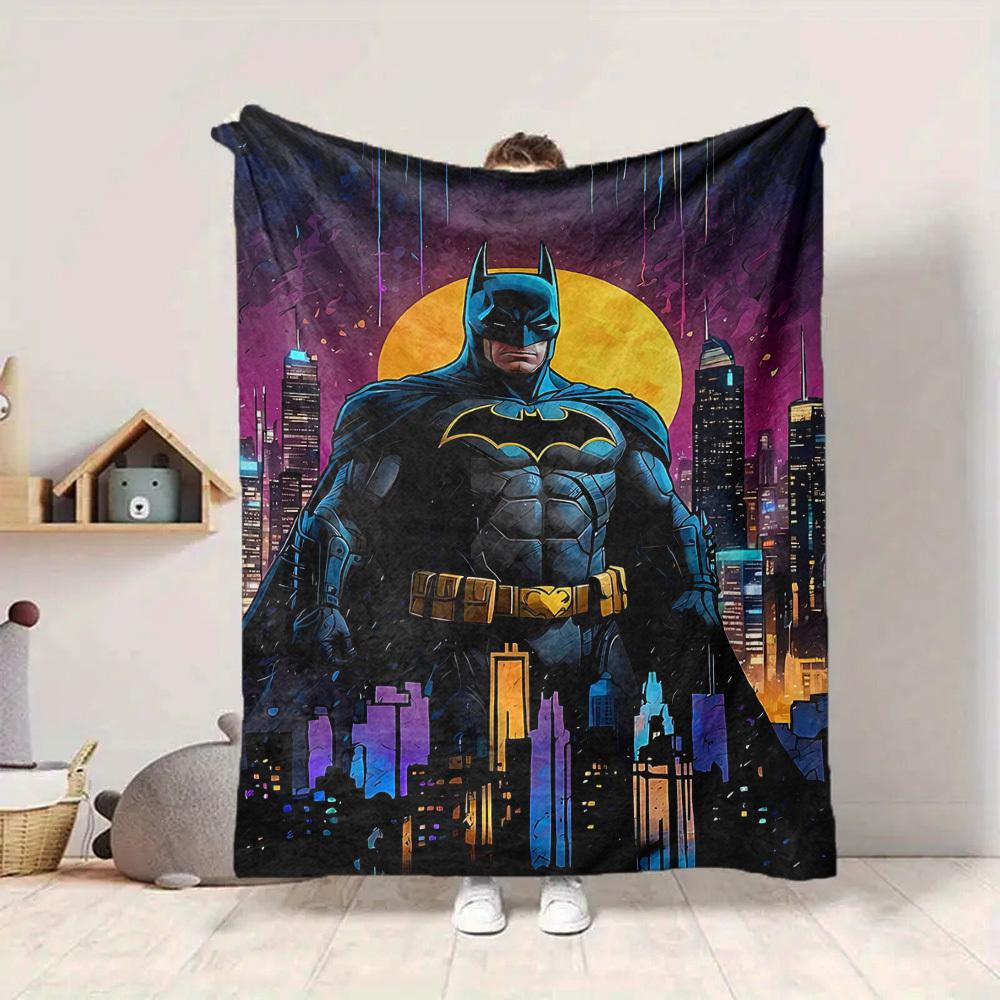 1pc Batman Blanket Lightweight Flannel Throw For Sofa, Bed, Travel, Livingroom, Office, Couch, Chair, And Bed
