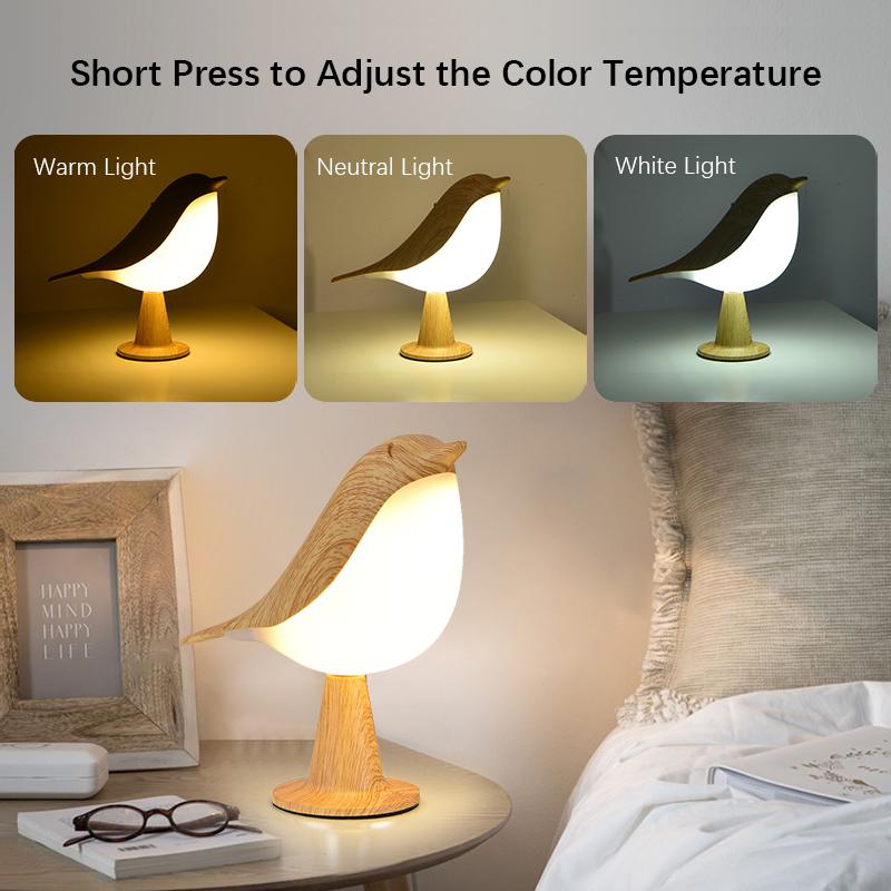 LED Magpie Night Light: Touch Control, Hanging Design, Table Lamp, Portable. Suitable for Bedrooms, Living Rooms, Weddings.