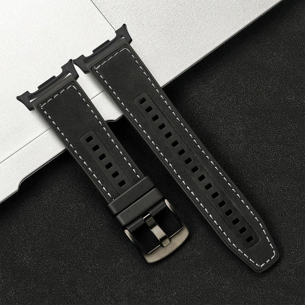 Leather Silicone Strap For Samsung Galaxy Watch 8 Classic 46mm 8 40mm 44mm Sports Bracelet Band For Galaxy Watch Ultra 2025 47mm