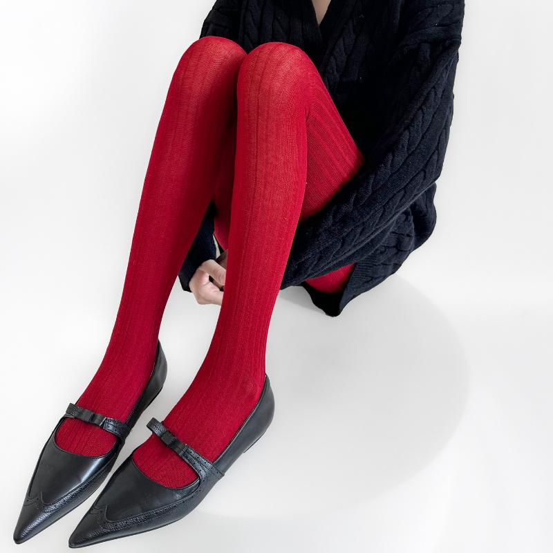 Autumn And Winter Women'S Tights Pantyhose Vertical Pattern Slim Stockings Leggings Sexy Lingerie Thigh High Stockings Pantyhose