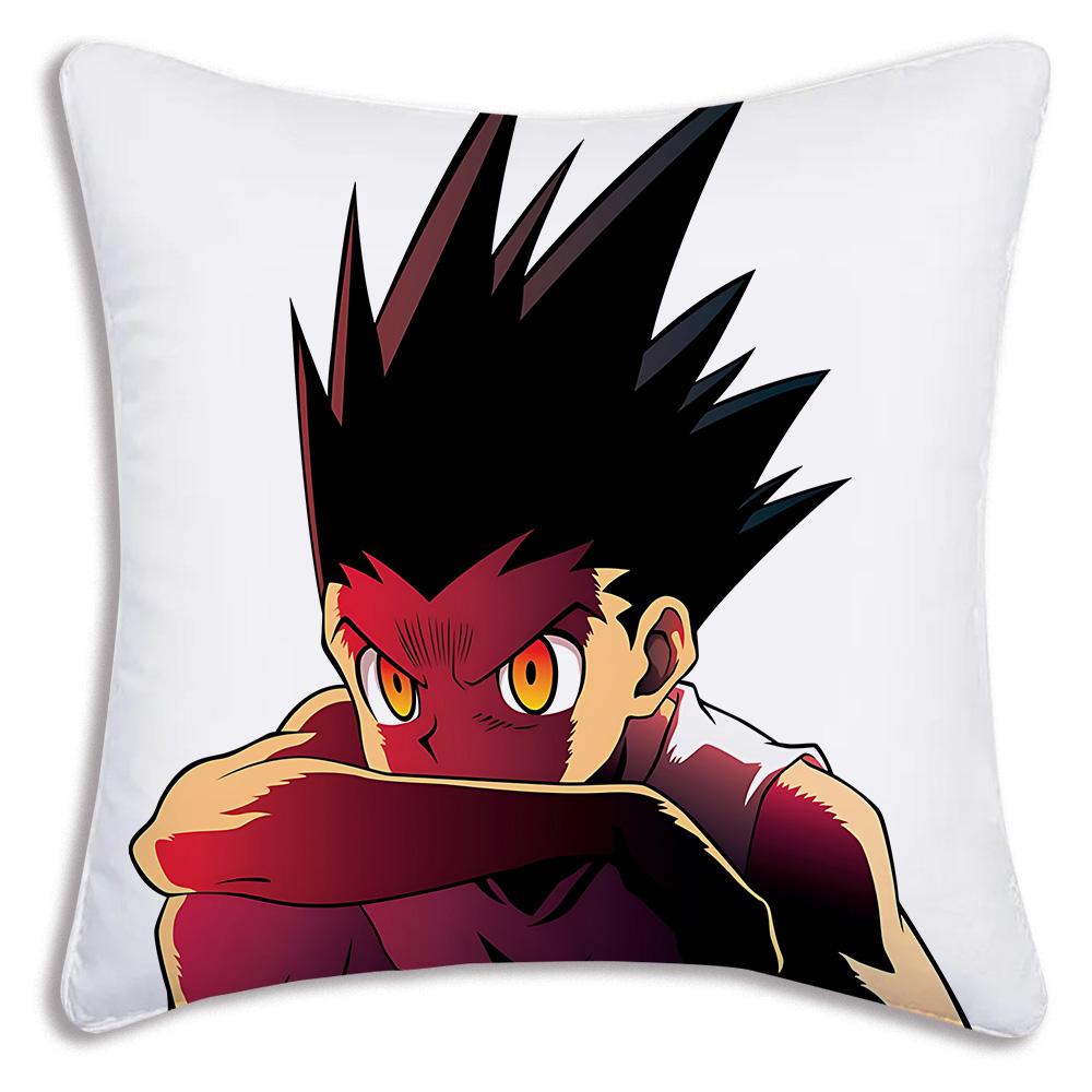 Hot Anime Comics Hunter×Hunter Pillow Covers Cartoon Sofa Decorative Home Double-Sided Printing Short Plush Cute Cushion Cover