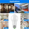 3PCS IP42 LED Motion Sensor 10W E27 Bulb Auto Smart Infrared Body Lamp Dusk Light at Sunrise Light Bulb Day and Night Light With Motion Sensor Light