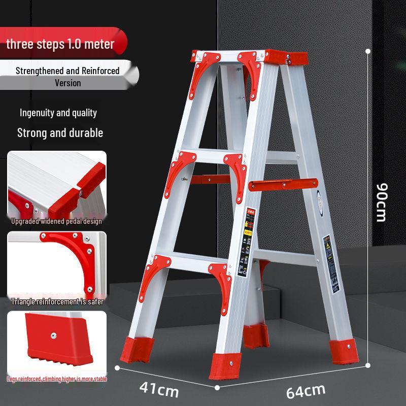 Thickened Aluminum Alloy Non-Slip Multifunctional Folding Herringbone Ladder for Home and Garden