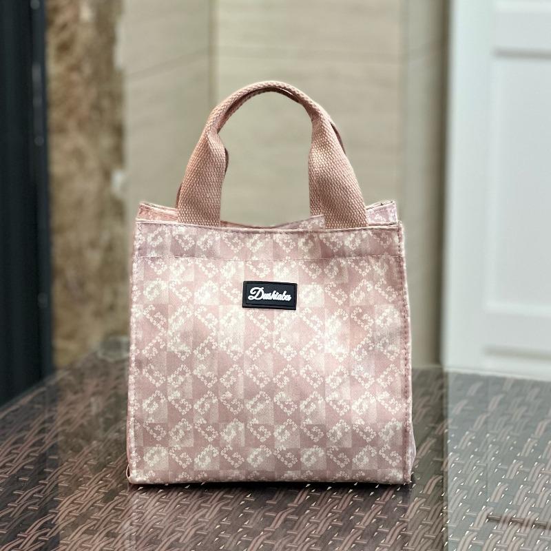 

New mini simple contrasting color niche waterproof small handbag small lunch box bag hand carry snack bag bag at work