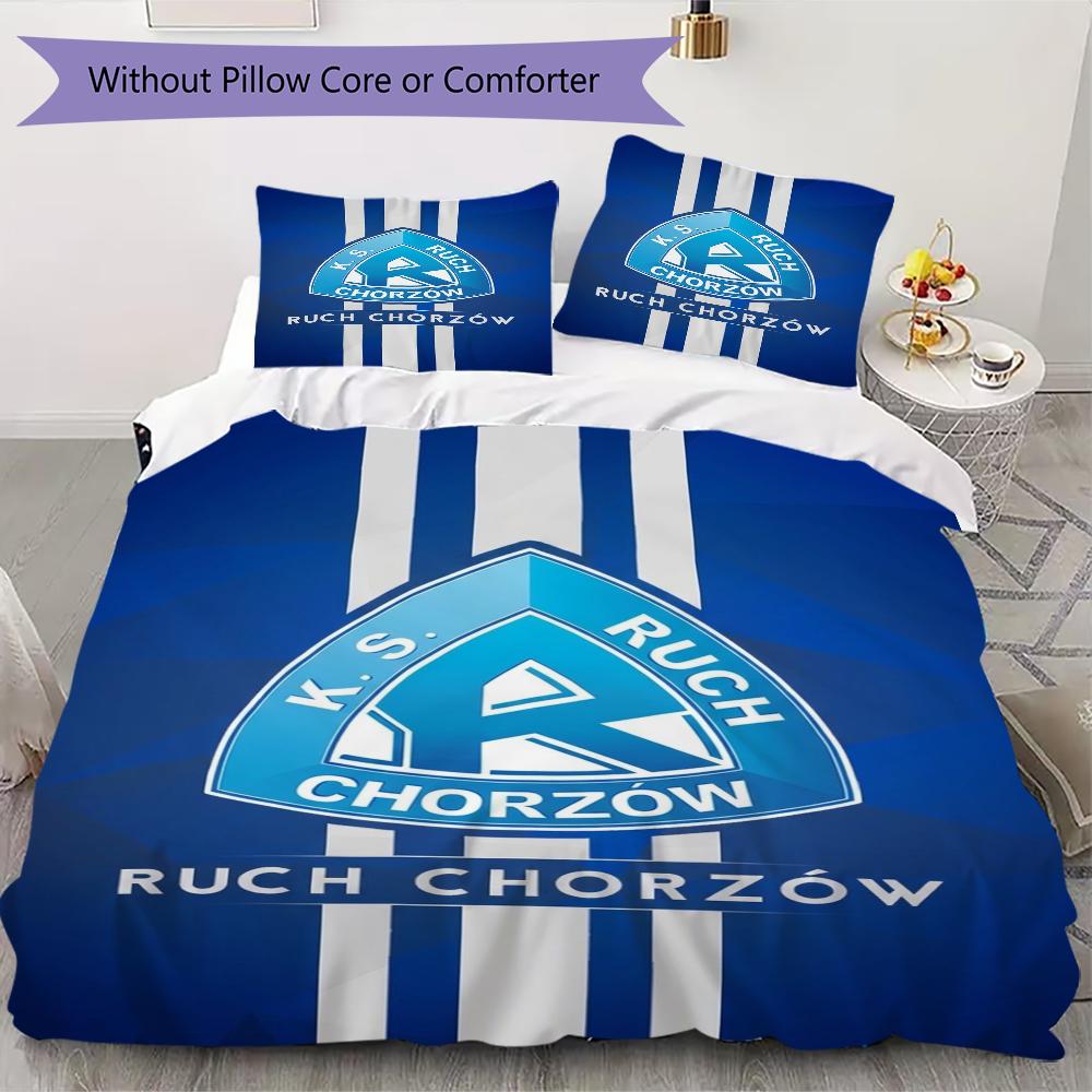 Ruch Chorzów Muster Bettwäsche Steppset Steppdecke Kissenbezug Heimdekoration Geburtstagsgeschenk (1 * Bettbezug + 2 * Kissenbezug ohne Füllung) 135x200cm blue