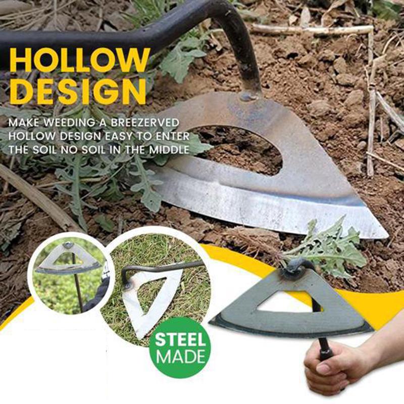 New All-Steel Hardened Hollow Hoe Multifunctional Weeding Shovel Practical Durable Garden Hand Tools