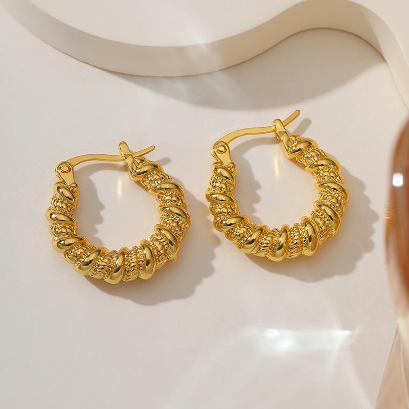 Серьги-твист в стиле легкой роскоши, нишевый дизайн, изысканные и простые, высококлассные чувственные серьги-кольца, женские золотой