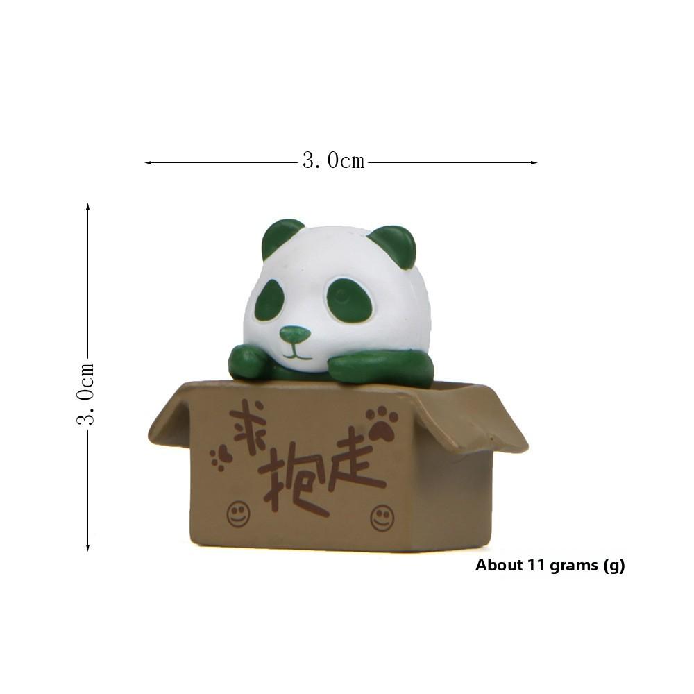 Panda Little Cute In The Cardboard Box Resin Ornaments For Home Office And Gift