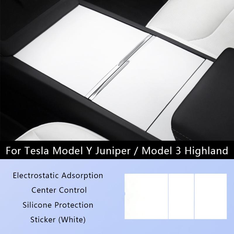 For Tesla Model Y Juniper Central Control Panel Electrostatic Adsorption Sticker Model 3 Highland Console Protect Silicone Cover