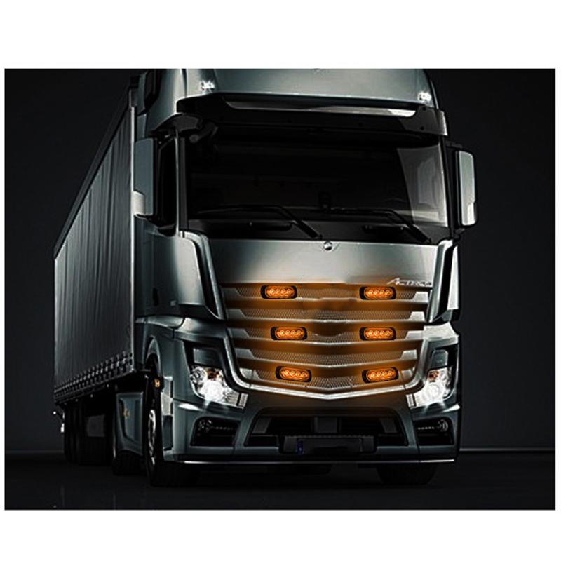 4Led Car Warning Light Grill Breakdown Light Car Truck Trailer Beacon Lamp Led Amber Side Light For Cars 12V - 24V