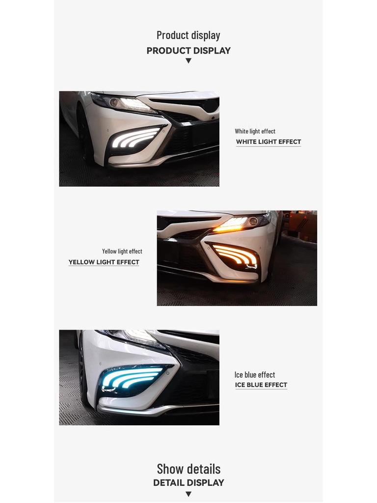 Compatible 2021 Camry LED Daytime Running & Modified Fog Lights for 8th Gen.