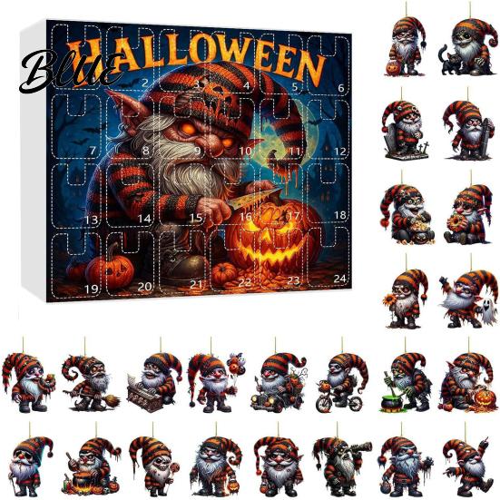 Saisonale Wanddekorationen mit Raum 24-Tage-Kalender 2026 Halloween Adventsüberraschung Countdown Zubehör Acryl