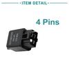 ACROPIX Car Fuse Relay Switch Power Supply with Harness JD-2912 4 Pin DC 40A Black 4pcs