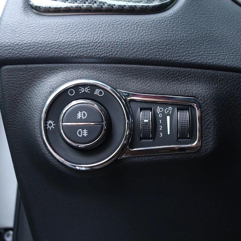 Meine Gutes Auto Scheinwerfer Lampe Knopf Schalter Dekorative Zierleiste Rahmen Ring Aufkleber für Jeep Compass 2017 2018 Innenraumzubehör