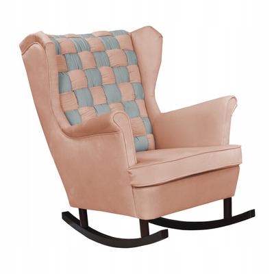 Carol Duo Family Furniture Wingback Rocking Chair Beige Powder Pastel Check