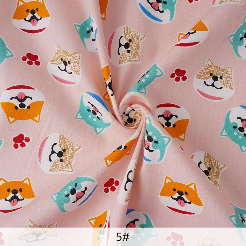 Pure Cotton Cartoon Printed Fabric for Summer Dress Bedding Children's Pajamas Handmade DIY Sewing Fabrics 0.5m/1m/2m