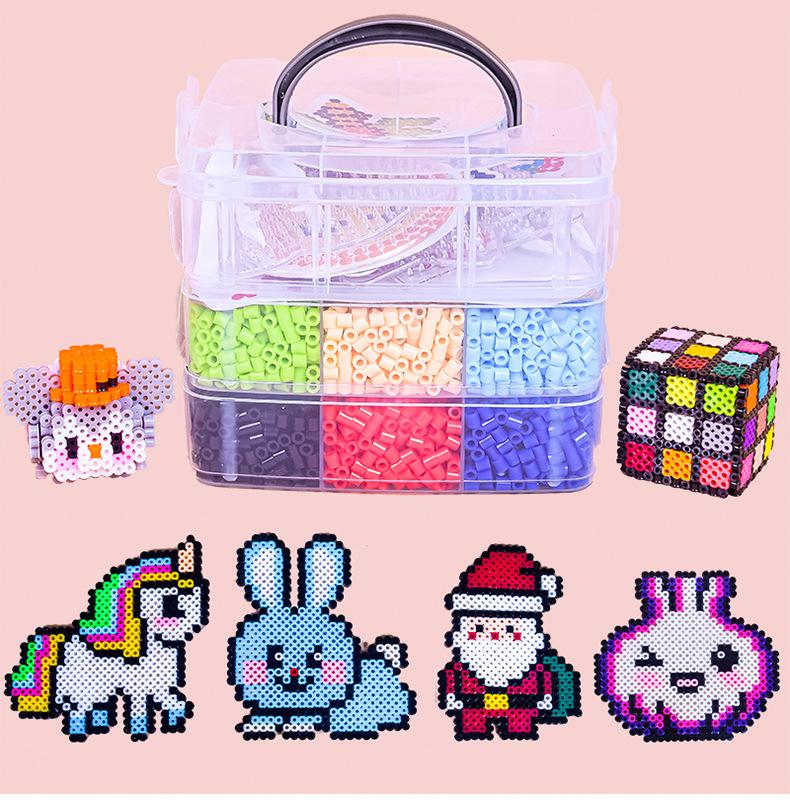 5mm Hama Bead Multi-layer Set with 3D Cartoon Puzzle Puzzle for Adult and Children's Toys, Perfect Gift Beads Set