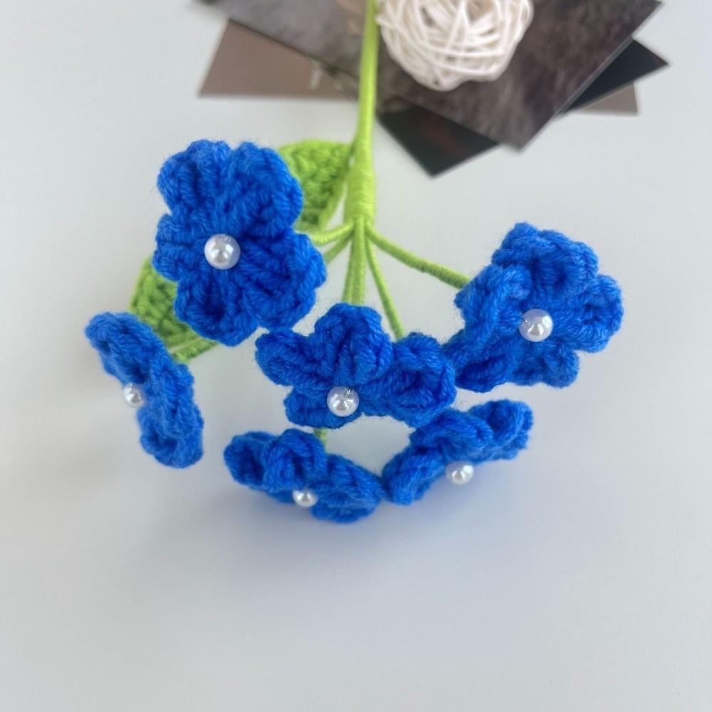 a Bundle of 6 Flowers Handmade Bouquet Artificial Knit Fake Flowers Home Decoration