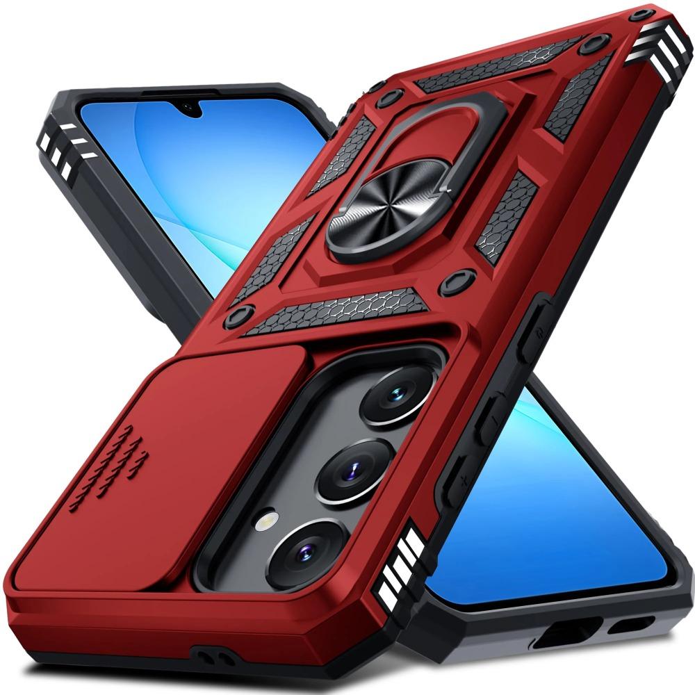 

Heavy Duty Military Grade Case For Samsung Galaxy S26 S25 S24 S23 S22 Ultra Plus FE A17 A07 A56 A36 A06 A55 Slide Camera Cover Galaxy A56 червоний