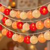 LED 4CM Cotton Ball Garlands Fairy Lights String Battery Power Christmas Outdoor Navidad Garden Bedroom Wedding Decoration
