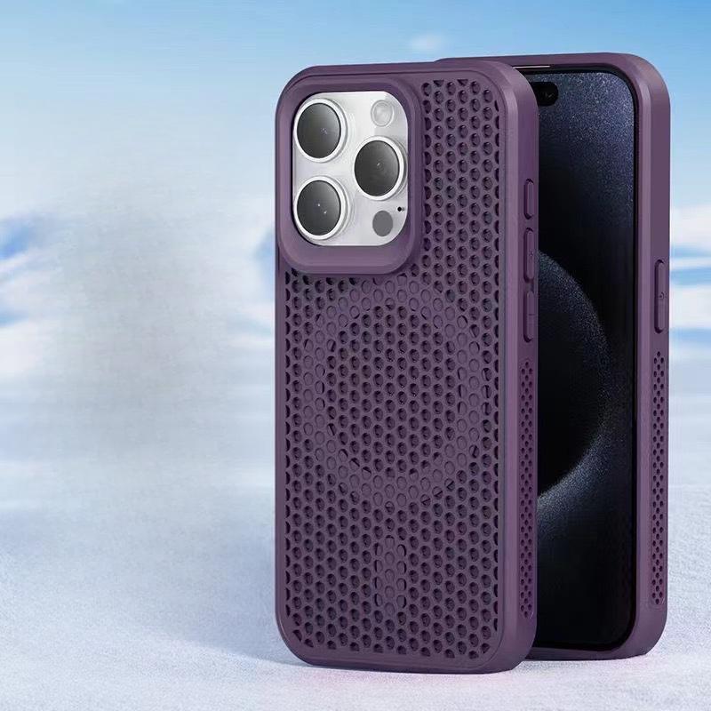 Simple Honeycomb Mesh Apple 15 Mobile Phone Case Magsafe Magnetic Absorbing IPhone14max Hard Case