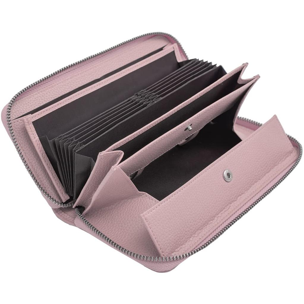 Large Capacity Bellows Long Genuine Garcon Automatic Receipt and Coin Coin Lavender [HIGH FIVE] Women's Wallet, Leather, Design, Separation,