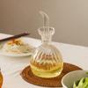 Striped Transparent Glass Oil Bottle Olive Oil Seasoning Soy Sauce Vinegar Leak-proof Kitchen Seasoning Bottle Barbecue Bottle