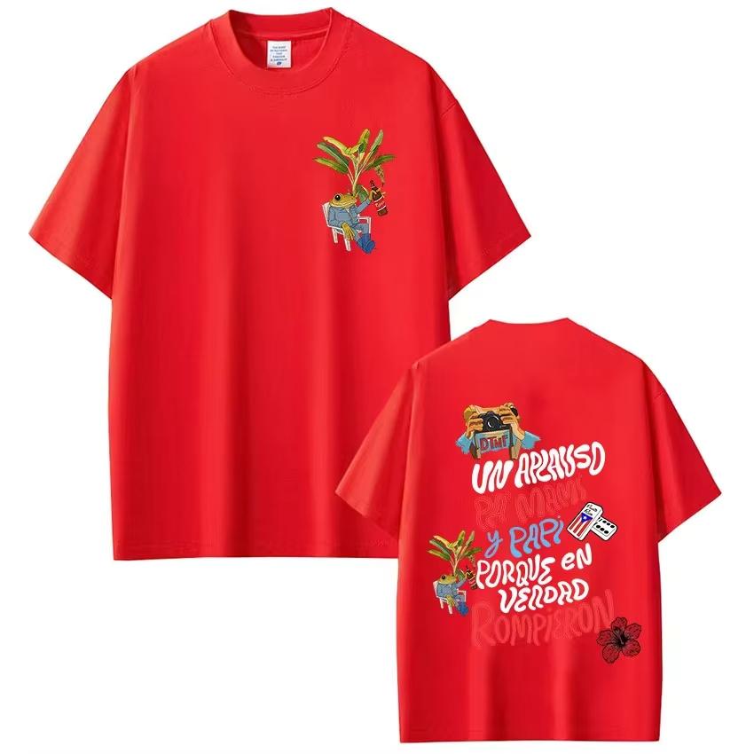 Rapper Bad Bunny Tshirt Debi Tirar Mas Fotos DTMF World Tour T Shirts Unisexs Clothing Fashion Hip Hop Vintage Tshirt Streetwear