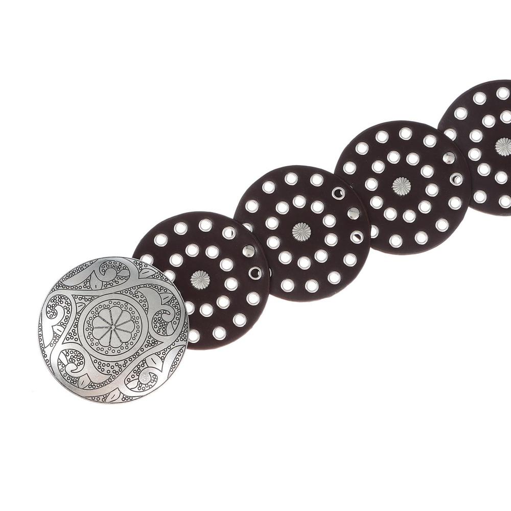 Western Style Hollow Belt Exaggerated Cowboy Wide Disc Belt Disc Belt  for Women