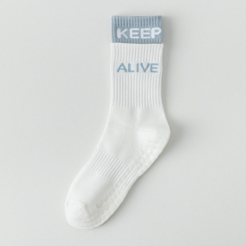 

Yoga Socks, Women s Pure Cotton Spring and Autumn Mid-calf Socks, Professional Silicone Anti-slip Long Socks, Fitness, Dancing, Pilates Sports Socks 1 pair