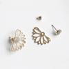 Women Hollow Out Lotus Shaped Rhinestone Inlaid Ear Jacket Earrings Jewelry Gift