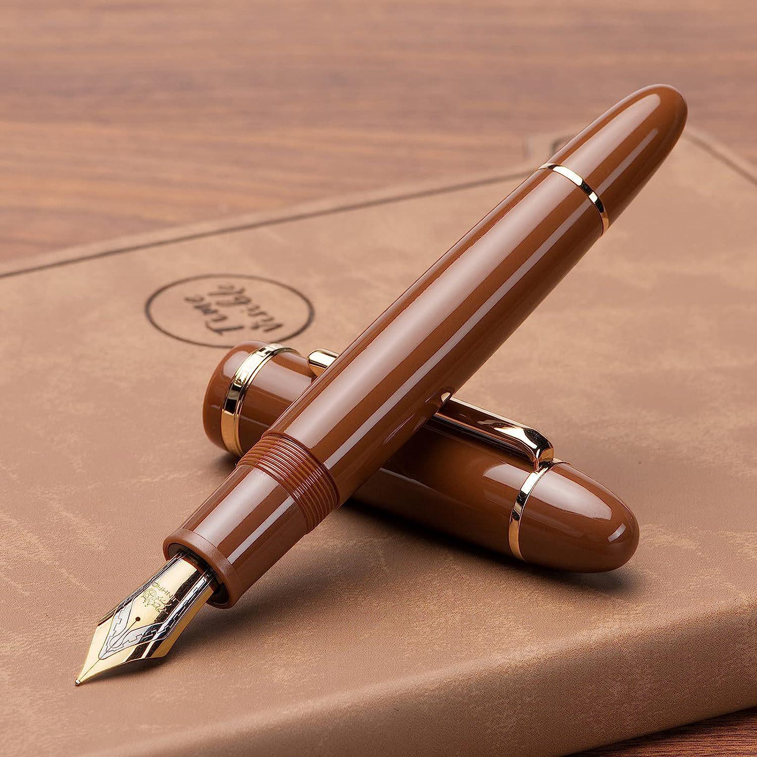 Jinhao X159 Nagy Akril Töltőtollval No. 40-es Tollhegy Üzleti Kalligráfiához, Kompatibilis Univerzális Tintapatronokkal 0.38mm EF Nib