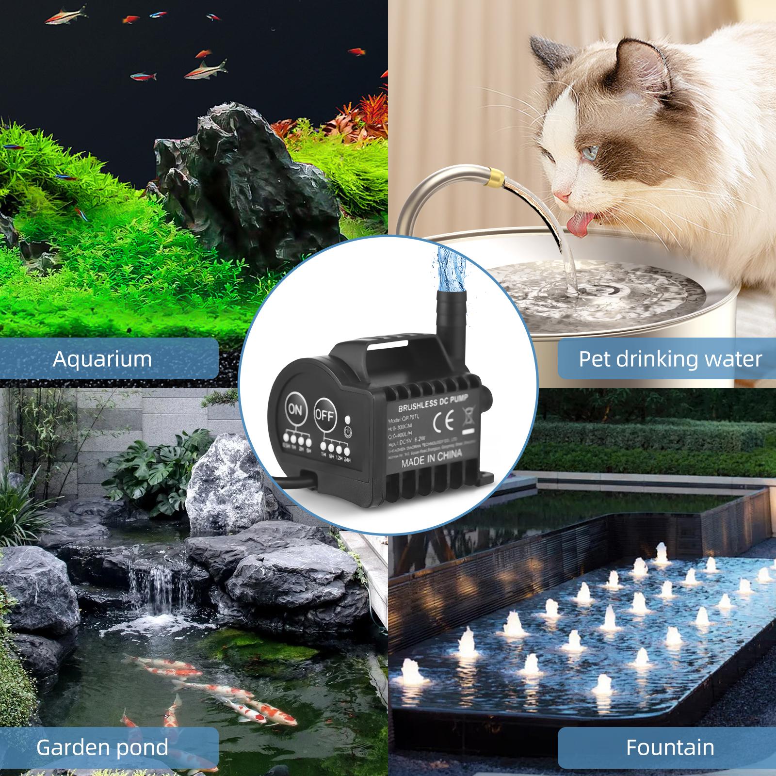 

Міні-USB-водяний насос 5 В із 4-ма передачами, функцією прискорення та уповільнення увімкнення та вимкнення передач для пиття тварин у акваріумі та акваріумі.