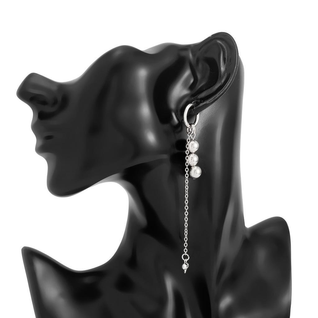 Personality Cold Wind Pentagram Love Pendant Ear Buckle Fashion Irregular Crystal Tassel Ear Ornament Woman