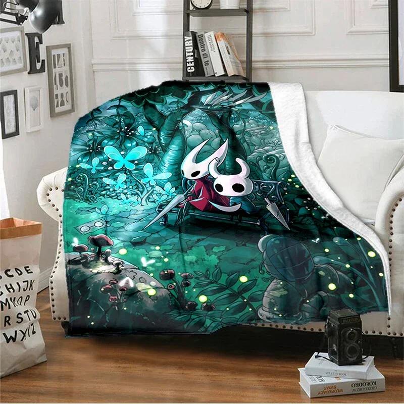 

Мультяшное игровое одеяло Hollow Knight, напечатанное на 3D-принтере, мягкое и удобное теплое одеяло, для кровати, дивана, дорожное покрывало для улицы#(9) 150X200CM серый